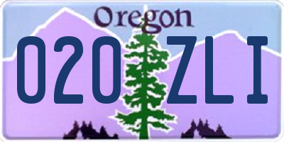 OR license plate 020ZLI
