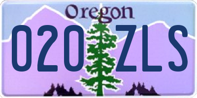 OR license plate 020ZLS