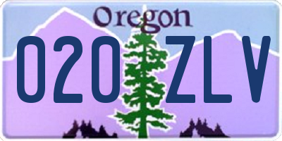 OR license plate 020ZLV