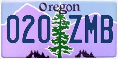 OR license plate 020ZMB