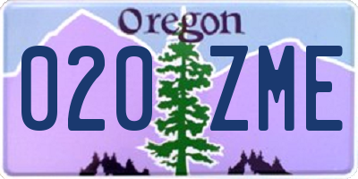 OR license plate 020ZME