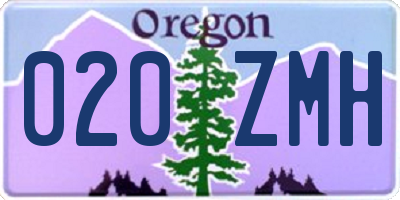 OR license plate 020ZMH