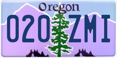 OR license plate 020ZMI