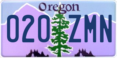 OR license plate 020ZMN