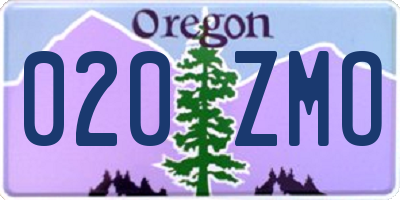 OR license plate 020ZMO
