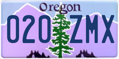OR license plate 020ZMX