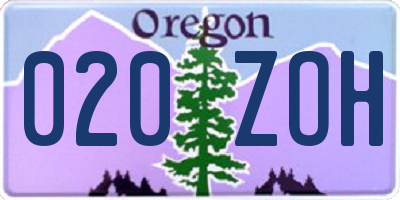 OR license plate 020ZOH