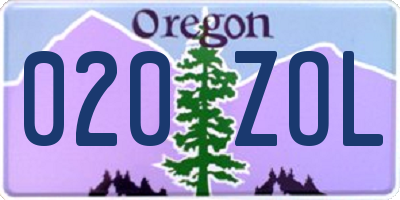 OR license plate 020ZOL