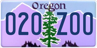 OR license plate 020ZOO
