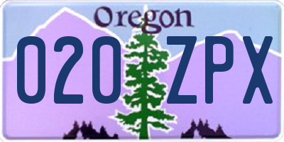 OR license plate 020ZPX