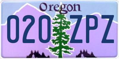 OR license plate 020ZPZ