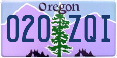 OR license plate 020ZQI