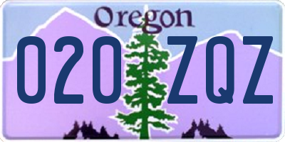 OR license plate 020ZQZ