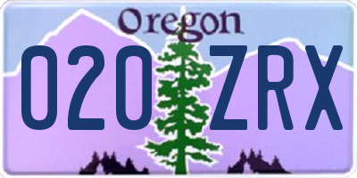 OR license plate 020ZRX