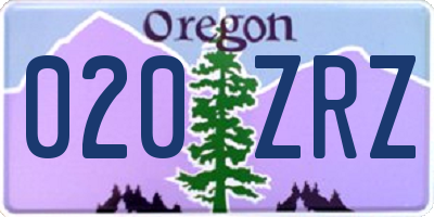 OR license plate 020ZRZ