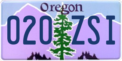 OR license plate 020ZSI