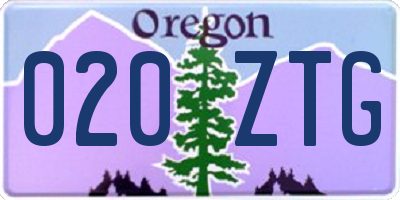 OR license plate 020ZTG