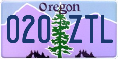 OR license plate 020ZTL