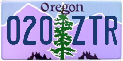 OR license plate 020ZTR