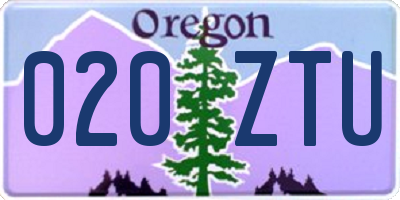 OR license plate 020ZTU