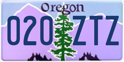OR license plate 020ZTZ