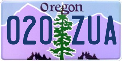OR license plate 020ZUA