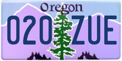 OR license plate 020ZUE