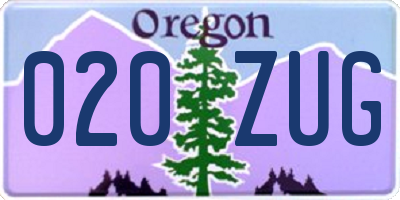 OR license plate 020ZUG
