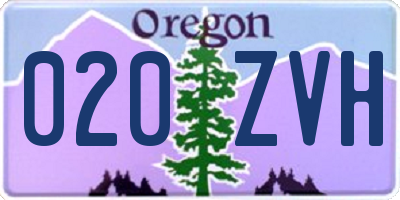 OR license plate 020ZVH