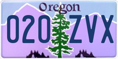 OR license plate 020ZVX