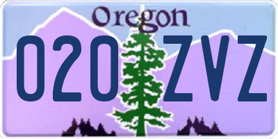OR license plate 020ZVZ