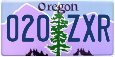 OR license plate 020ZXR