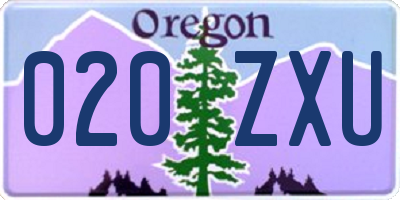 OR license plate 020ZXU