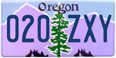 OR license plate 020ZXY