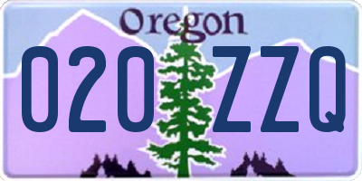 OR license plate 020ZZQ