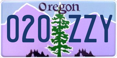 OR license plate 020ZZY