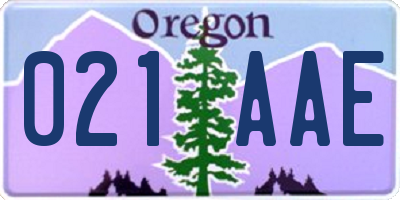 OR license plate 021AAE