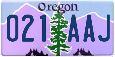 OR license plate 021AAJ