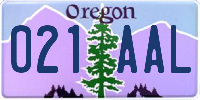 OR license plate 021AAL