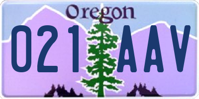 OR license plate 021AAV