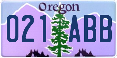 OR license plate 021ABB