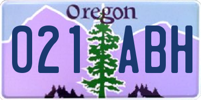 OR license plate 021ABH