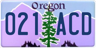 OR license plate 021ACD