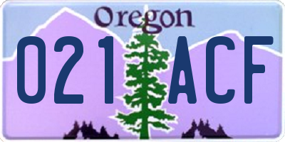 OR license plate 021ACF