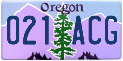 OR license plate 021ACG