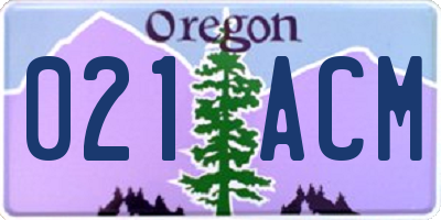 OR license plate 021ACM