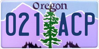 OR license plate 021ACP