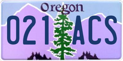 OR license plate 021ACS