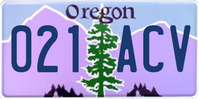 OR license plate 021ACV