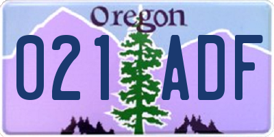 OR license plate 021ADF